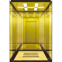 Machine Room Passenger Elevator with Titanium Mirror Stainless Steel Lift Car